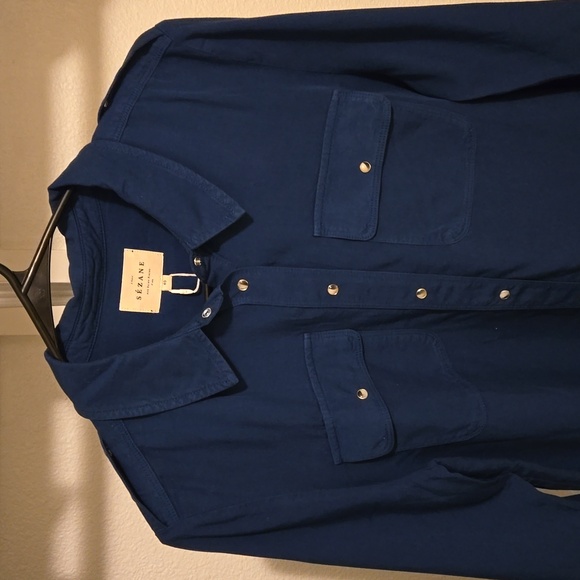 Sezane Davina Long Sleeve Snap Closure Shirt - Picture 6 of 11